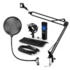 Auna MIC-900B-LED, USB MIKROFONNÍ SADA V4, ČERNÁ, kondenzátorové mikrofony, POP FILTER, mikrofonní rameno, LED Auna www.eLovci.cz