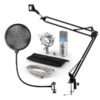 Auna MIC-900S-LED, USB MIKROFONNÍ SADA V4, STŘÍBRNÁ, kondenzátorové mikrofony, POP FILTER, mikrofonní rameno, LED Auna www.eLovci.cz