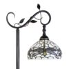 Bílá stojací Tiffany lampa s vážkami Dragonfly - 36*25*152 cm E27/max 1*60W Clayre & Eef Clayre & Eef www.eLovci.cz