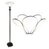 Bílá stojací Tiffany lampa ve tvaru květu Flower white - Ø 31*183 cm E27/max 1*40W Clayre & Eef Clayre & Eef www.eLovci.cz