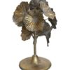 Bronzový antik kovový svícen zdobený květy Flower - Ø 18*24cm Chic Antique Chic Antique www.eLovci.cz