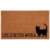 Kokosová rohožka Life is better with a cat - 75*45*1 cm Clayre & Eef Clayre & Eef www.eLovci.cz