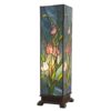 Modrá hranatá stolní lampa Tiffany s tulipány Toulipp - 24*58.5 cm/ 1*60W Clayre & Eef Clayre & Eef www.eLovci.cz