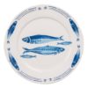 Porcelánový jídelní talíř  s rybkami  Fish Blue - Ø 26*2 cm Clayre & Eef Clayre & Eef www.eLovci.cz