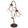 Růžová stolní lampa Tiffany Folwia Pink  - 35*18*61 cm E14/max 2*25W Clayre & Eef Clayre & Eef www.eLovci.cz