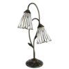 Stolní Tiffany lampa 2 stínidla hnědé kamínky BrownEye - 35*18*61 cm E14/max 2*25W Clayre & Eef Clayre & Eef www.eLovci.cz