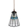 Závěsná Tiffany lampa modré detaily BlueRhom - Ø 15*115 cm E14/max 1*25W Clayre & Eef Clayre & Eef www.eLovci.cz