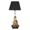 Zlato černá stolní lampa s Buddhou - Ø 28*60 cm / E27 Clayre & Eef Clayre & Eef www.eLovci.cz